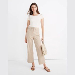 Madewell Slim Emmett Wide-Leg Pants in Gingham Check, Size 24